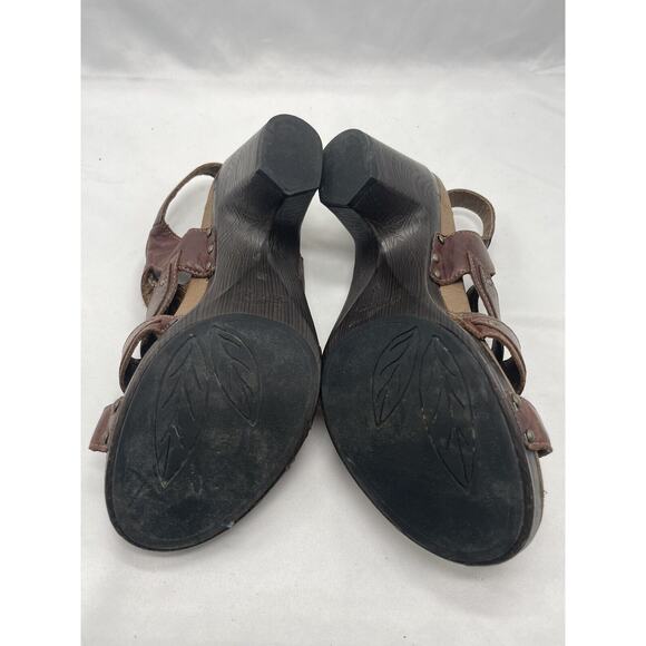 Dansko Nina Sandals Womens Size 39 US 8.5-9 Shoes Brown Leather Floral Slingback - Picture 8 of 10